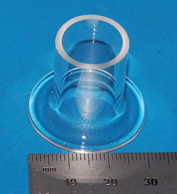 Handmade Vacuum Tube Stem Blank, Soda-Lime Glass, 30mm x 18mm Tube - Click Image to Close