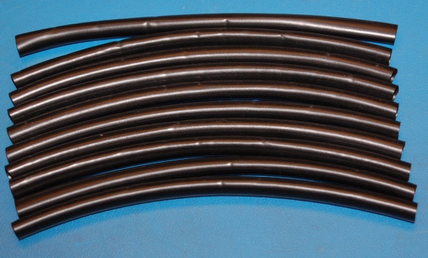 PVC Heat-Shrink Tubing, .250" to .125" (6.4mm to 3.2mm) x 6", Black (10 Pk) - Click Image to Close