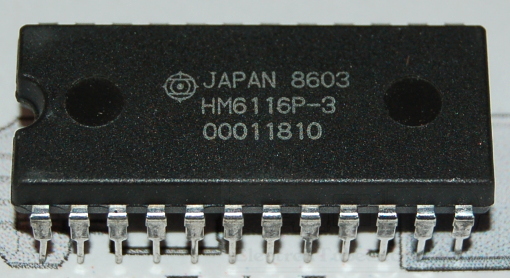 HM6116P-3 CMOS Static RAM, 16Kb (2K x 8), DIP-24 - Click Image to Close