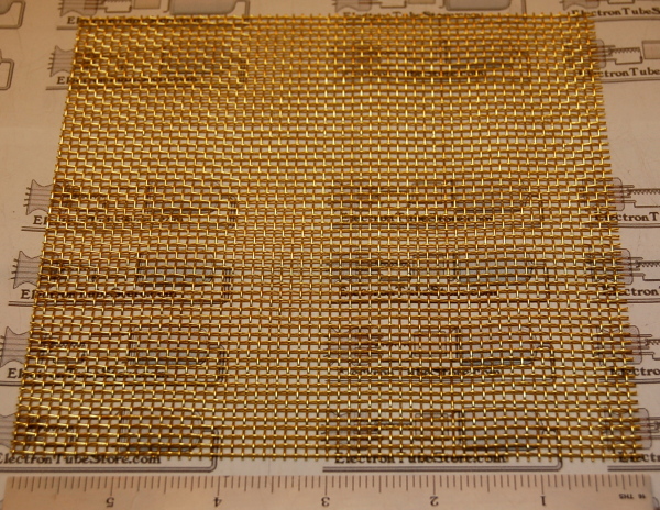 Brass 10-Mesh (2000μm / .075" Wd), .025" (0.64mm) Wire, 6x6" - Click Image to Close