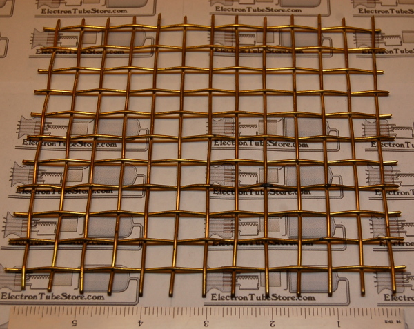 Brass 2-Mesh (11mm / .437" Wd), .063" (1.6mm) Wire, 12x12" - Click Image to Close