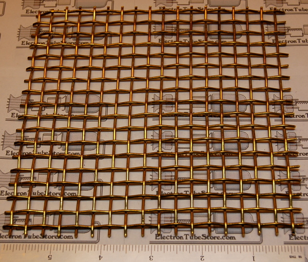 Brass 3-Mesh (6.9mm / .270" Wd), .063" (1.6mm) Wire, 6x6" - Click Image to Close