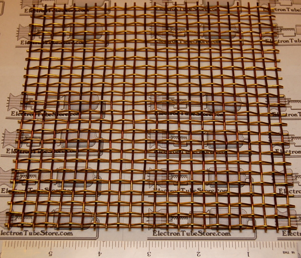 Brass 4-Mesh (5.2mm / .203" Wd), .047" (1.19mm) Wire, 12x12" - Click Image to Close