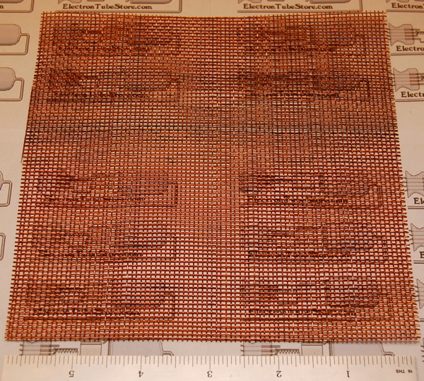 Copper 14-Mesh (1410μm), .020" (0.51mm) Wire, 12x12" - Click Image to Close