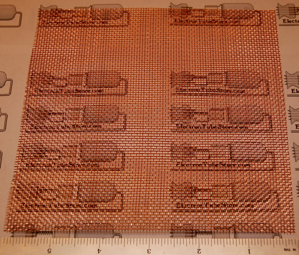 Copper 16-Mesh (1190μm), .011" (0.28mm) Wire, 6x6" - Cliquez sur l'image pour fermer