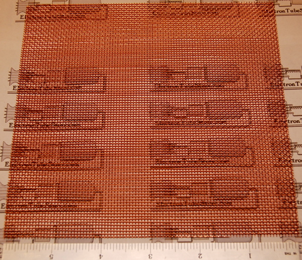 Copper 16-Mesh (1190μm), .018" (0.46mm) Wire, 6x6" - Cliquez sur l'image pour fermer