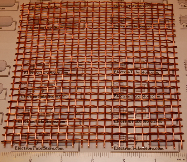 Copper 4-Mesh (4.75mm / .187" Wd), .047" (1.2mm) Wire, 12x24" - Cliquez sur l'image pour fermer
