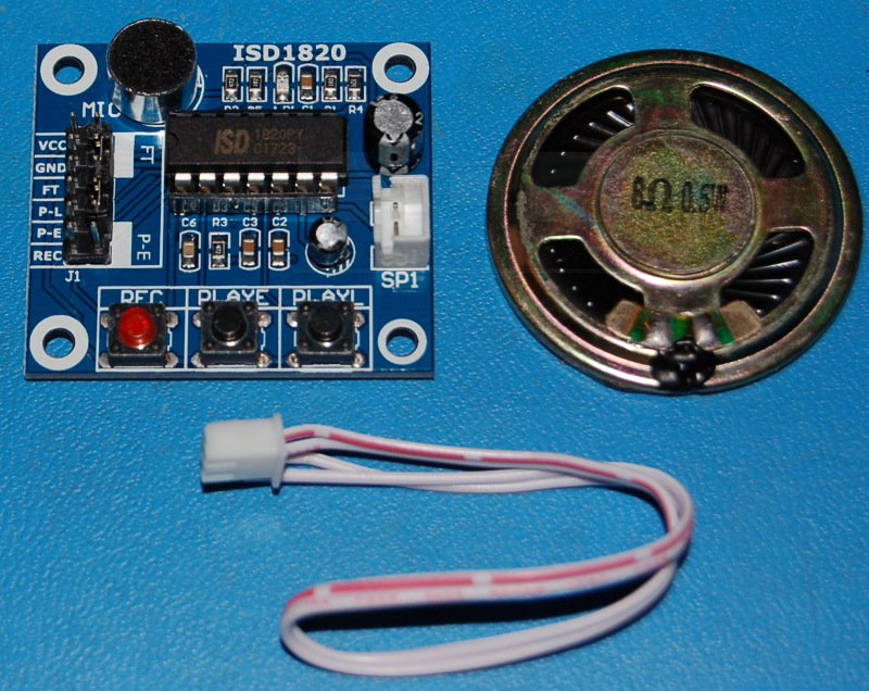 ISD1820 Audio Recording & Playback Module with Loudspeaker - Click Image to Close