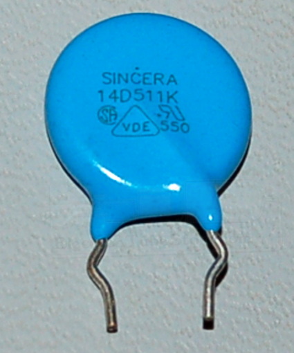 Zinc Oxide Varistor, 510V ±10%, 6.5kA, 20mm Disc (20 Pk) - Click Image to Close