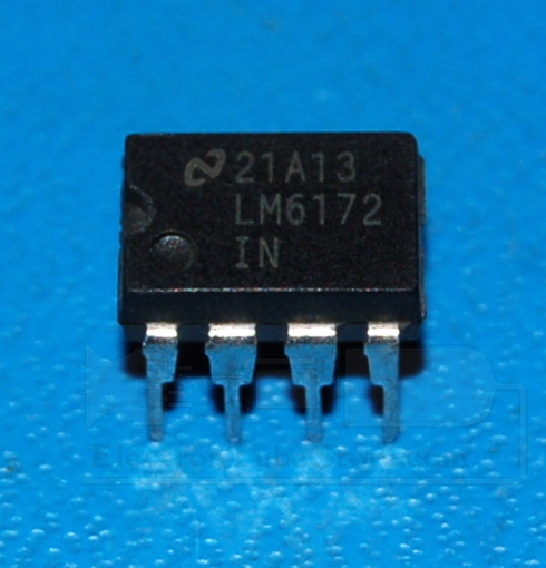 LM6172 Double Amplificateur de Retour-de-Tension de Haute Vitesse, DIP-8 - Cliquez sur l'image pour fermer