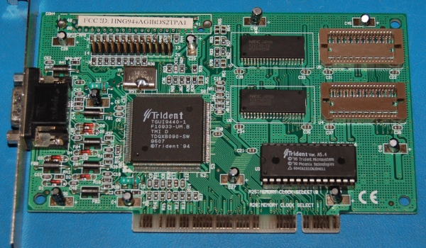 Trident TGUI9440-1 PCI Video Card - Click Image to Close