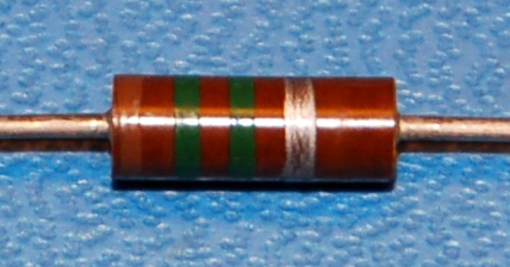 Carbon Composition Resistor, 1/2W, 10%, 1.5MΩ - Cliquez sur l'image pour fermer