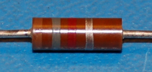 Carbon Composition Resistor, 1/2W, 10%, 1.7kΩ - Cliquez sur l'image pour fermer