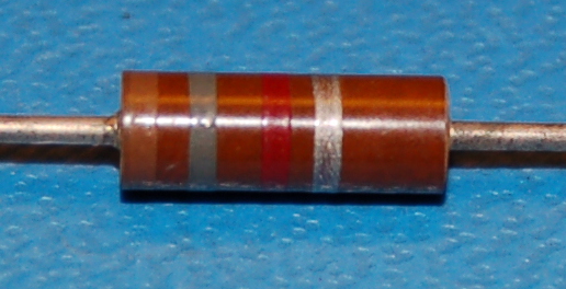 Carbon Composition Resistor, 1/2W, 10%, 1.8kΩ - Cliquez sur l'image pour fermer