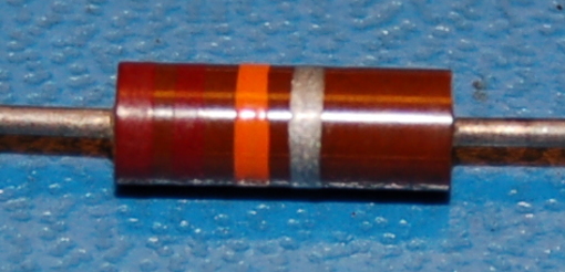 Carbon Composition Resistor, 1/2W, 10%, 22kΩ - Click Image to Close
