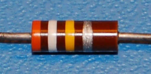 Carbon Composition Resistor, 1/2W, 10%, 390kΩ - Click Image to Close