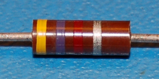 Carbon Composition Resistor, 1/2W, 10%, 4.7kΩ - Click Image to Close
