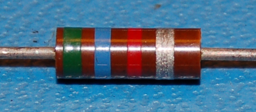 Carbon Composition Resistor, 1/2W, 10%, 5.6kΩ - Click Image to Close