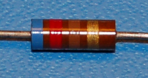 Carbon Composition Resistor, 1/2W, 5%, 620Ω - Click Image to Close