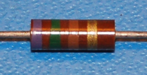 Carbon Composition Resistor, 1/2W, 5%, 750Ω - Cliquez sur l'image pour fermer