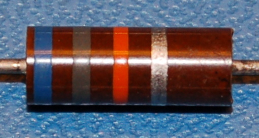 Carbon Composition Resistor, 1W, 10%, 68kΩ - Click Image to Close