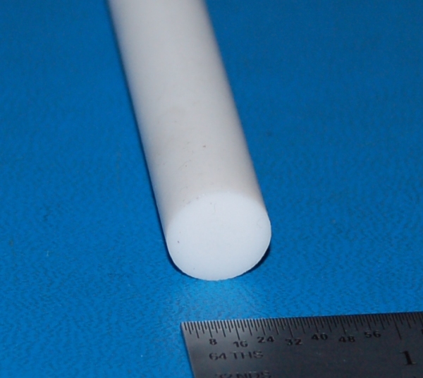 Mechanical-Grade PTFE Rod, .500" (13mm) Dia. x 12" - Click Image to Close