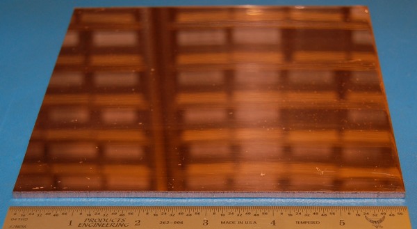 Copper Sheet / Plate #8, .125" (3.2mm), 6x6", Polished - Cliquez sur l'image pour fermer