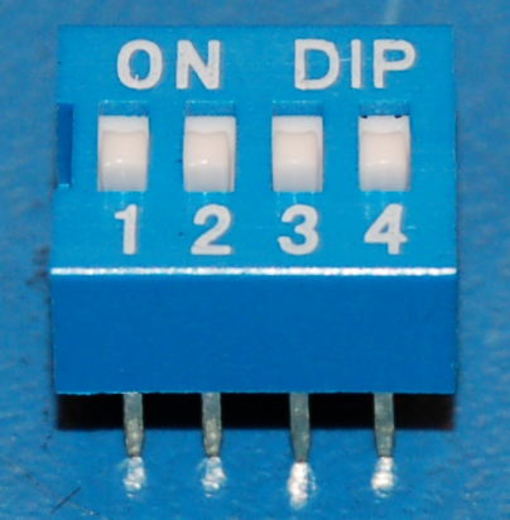 DIP Switch, 2.5mm Pitch, 4-Position, Blue - Click Image to Close