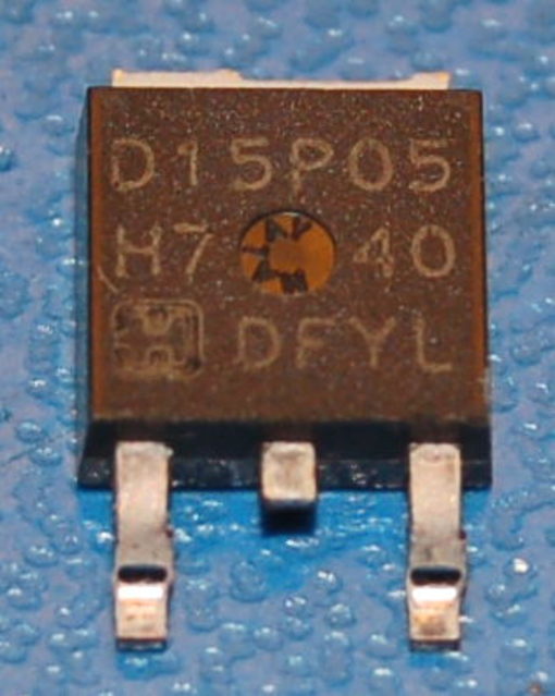 RFD15P05 P-Channel Power MOSFET, 50V, 15A, TO-252AA - Click Image to Close