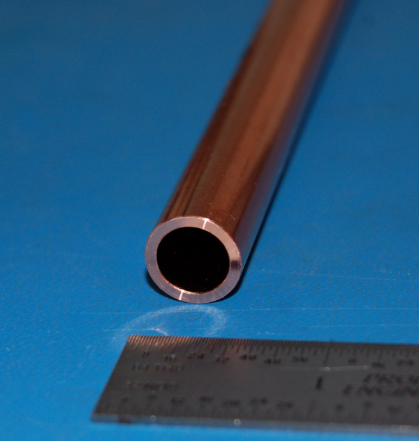 Oxygen-Free Copper Tube, .500" (13mm) OD x .065" (1.65mm) Wall x 6" - Click Image to Close