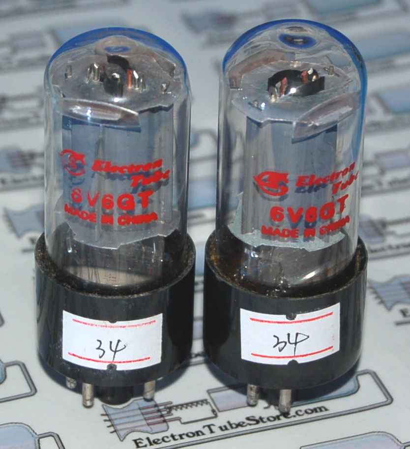 Shuguang 6V6GT Beam Power Amplifier Tubes, Matched Pair - Cliquez sur l'image pour fermer