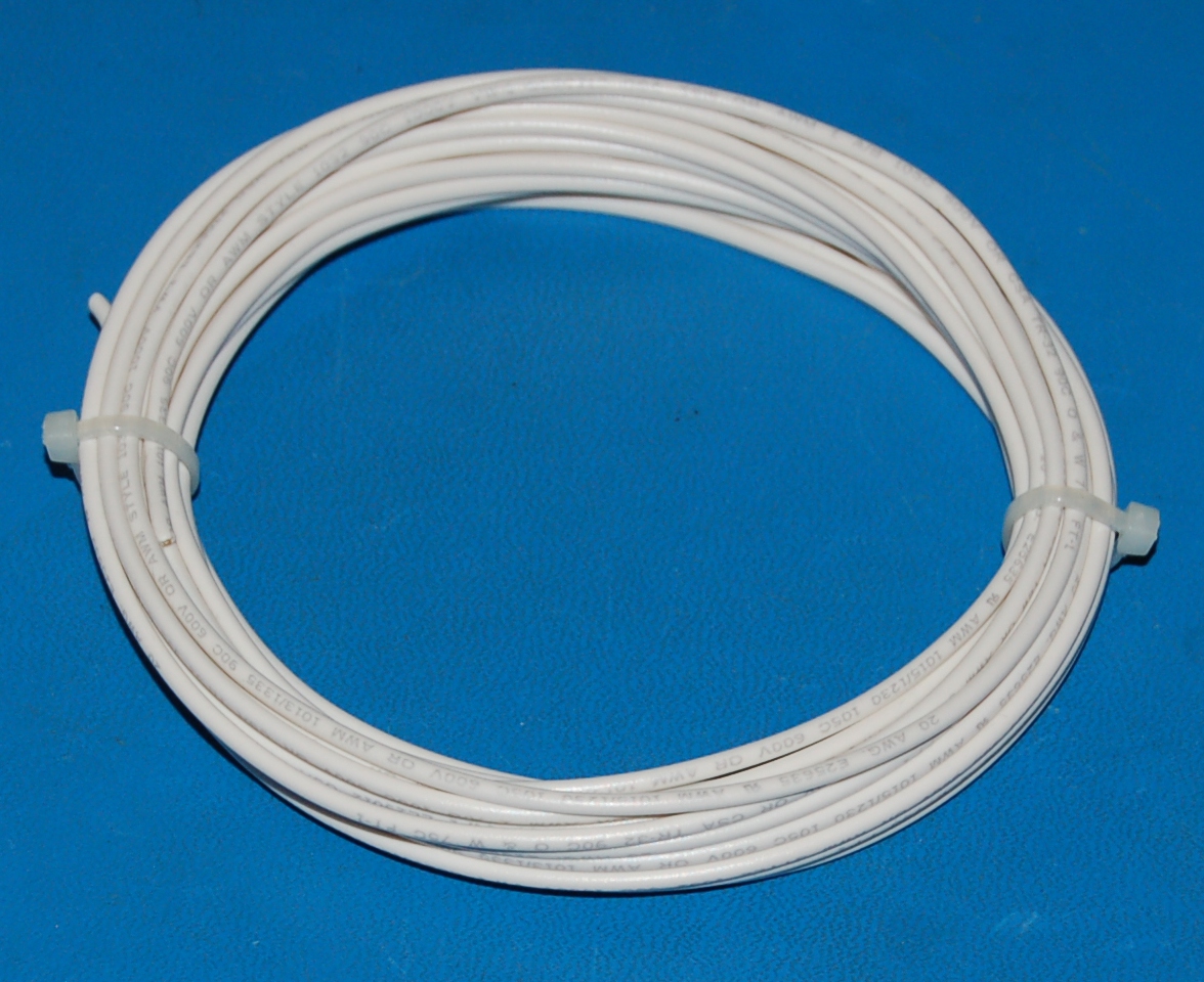 Solid Tinned Copper Wire, 600V, #20 AWG x 25' (White) - Cliquez sur l'image pour fermer