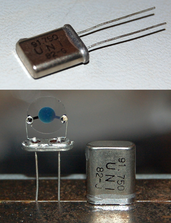 Crystal Resonator, 91.750 MHz, HC-18 - Click Image to Close
