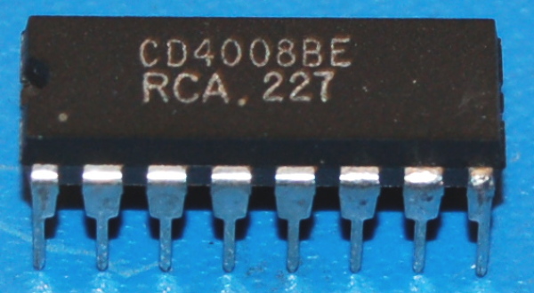 4008B 4-Bit Full Adder, DIP-16 - Click Image to Close