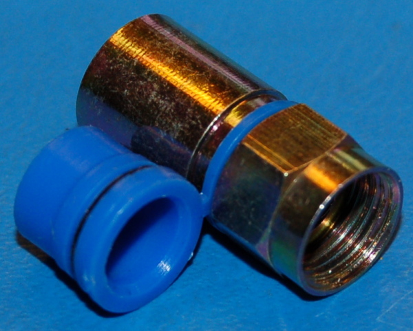 F-Type Male Plug x RG-6 Coaxial Cable Connector - Click Image to Close