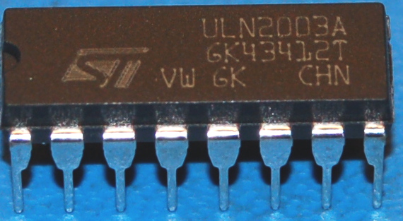 ULN2003A Darlington Transistor Array, 50V, 500mA, DIP-16 - Click Image to Close