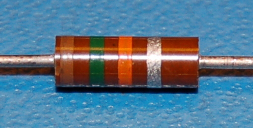 Carbon Composition Resistor, 1/2W, 10%, 15kΩ