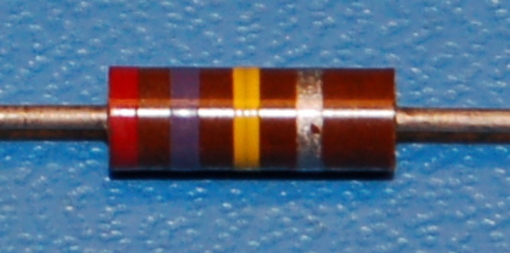 Carbon Composition Resistor, 1/2W, 10%, 270kΩ