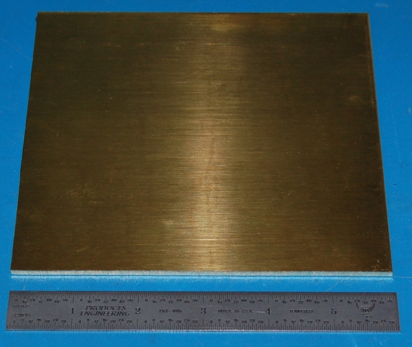 Brass 260 Sheet, .125" (3.2mm), 6x6"