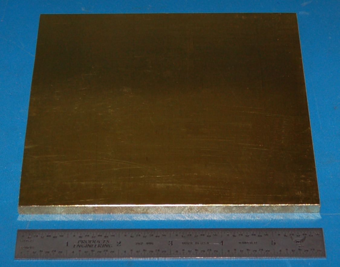 Brass 260 Sheet, .250" (6.4mm), 6x6"