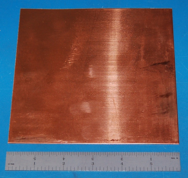 Copper Sheet #18, .043" (1.1mm), 6x6"