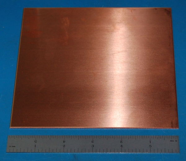 Copper Sheet #16, .050" (1.3mm), 6x6"