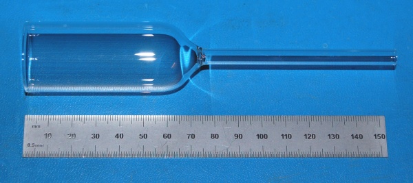 Handmade Vacuum Tube Envelope, Soda-Lime Glass, 30mm Dia. x 8cm Long - Click Image to Close