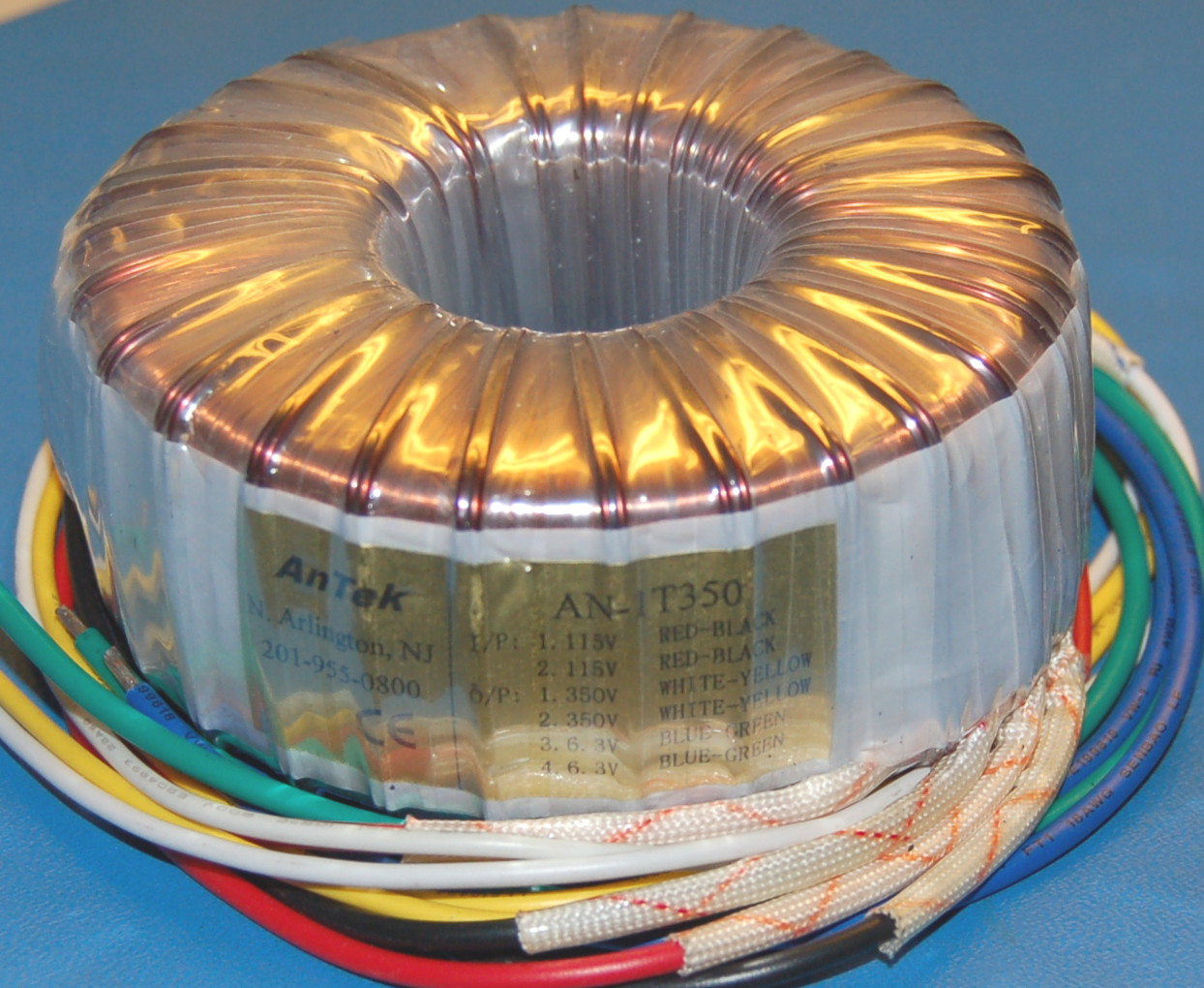 Toroidal Tube Amp Power Transformer, 115V/230V to Dual 350V and 6.3V (100 VA) - Click Image to Close