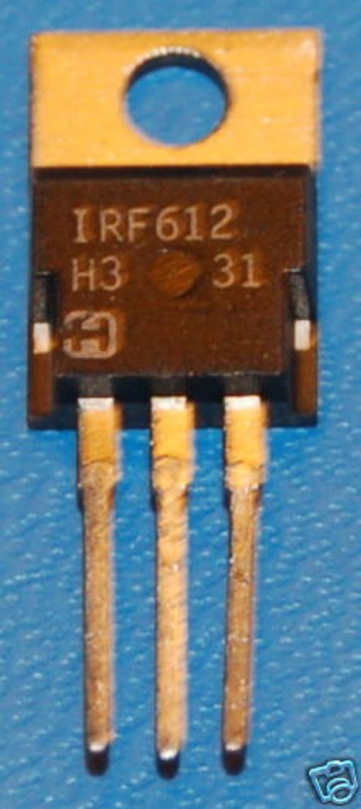 IRF612 N-Channel Power MOSFET, 200V, 2A, TO-220AB - Click Image to Close